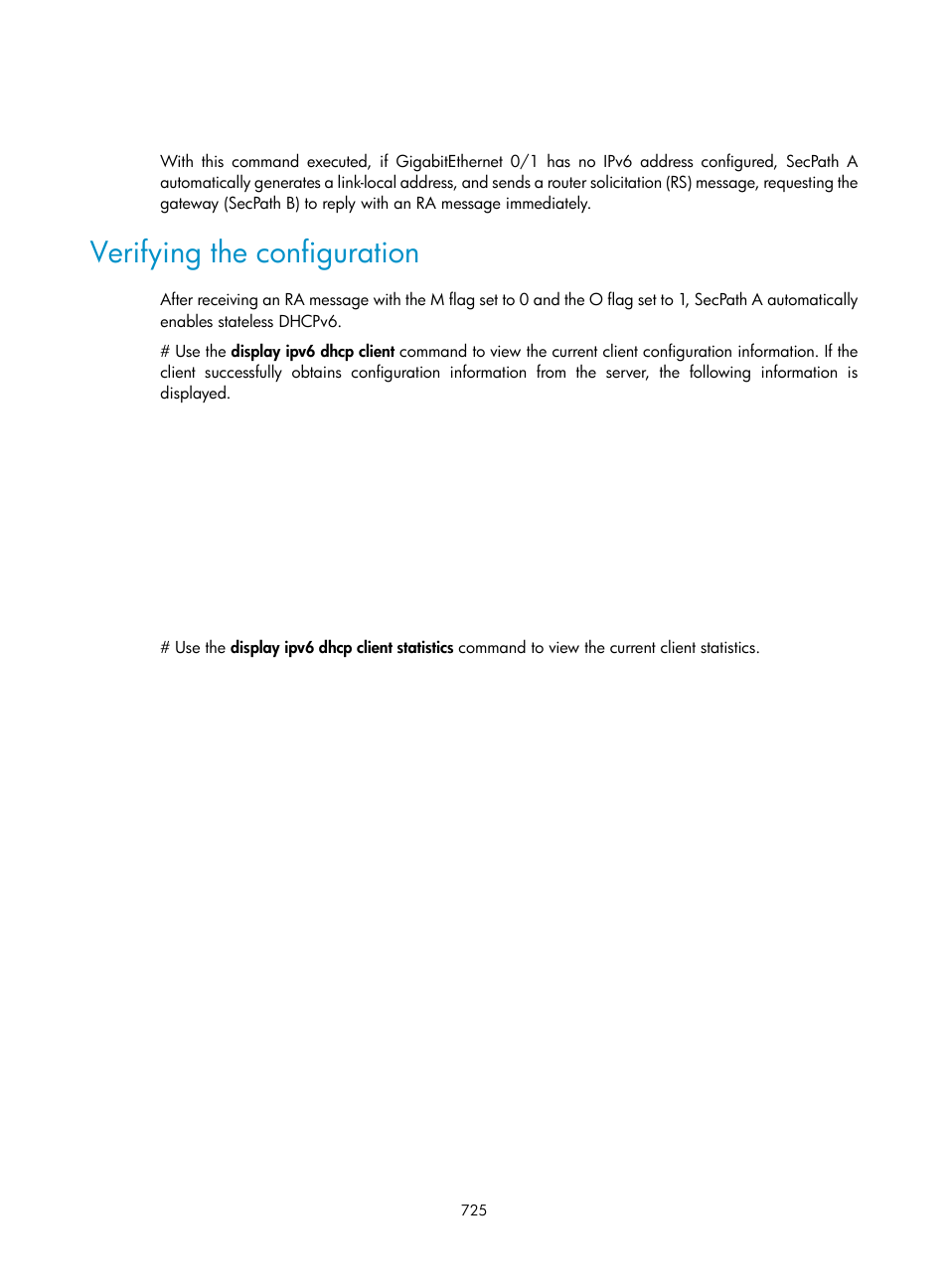 Verifying the configuration | H3C Technologies H3C SecPath F1000-E User Manual | Page 750 / 967