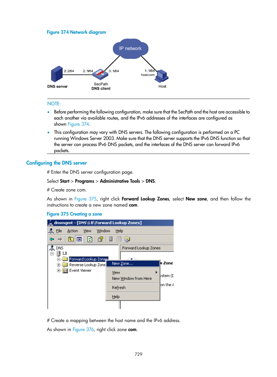 Configuring the dns server | H3C Technologies H3C SecPath F1000-E User Manual | Page 754 / 967