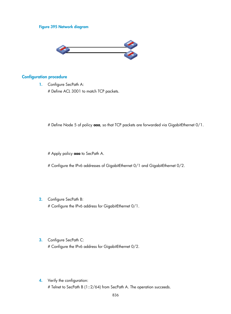 Configuration procedure | H3C Technologies H3C SecPath F1000-E User Manual | Page 861 / 967