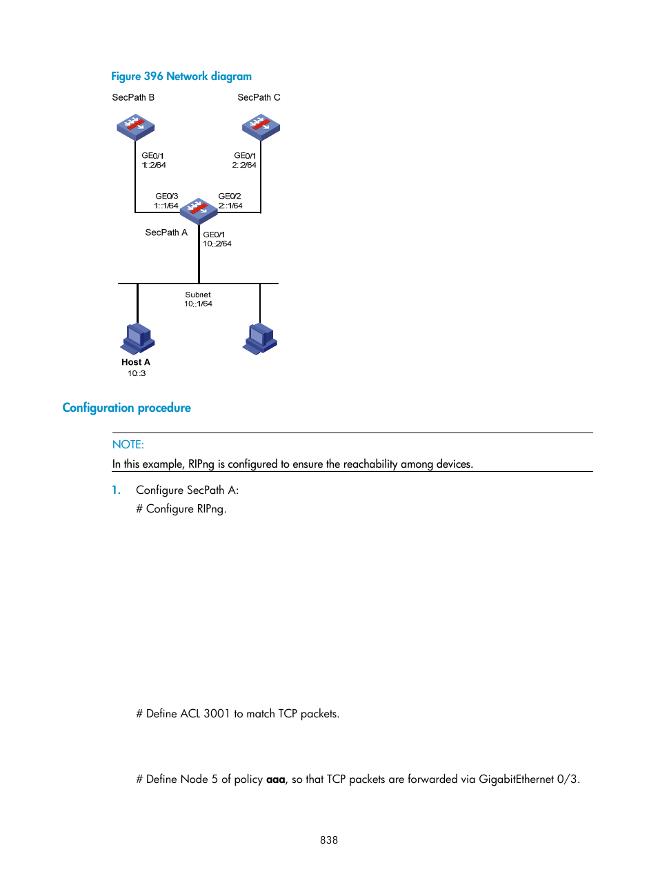 Configuration procedure | H3C Technologies H3C SecPath F1000-E User Manual | Page 863 / 967