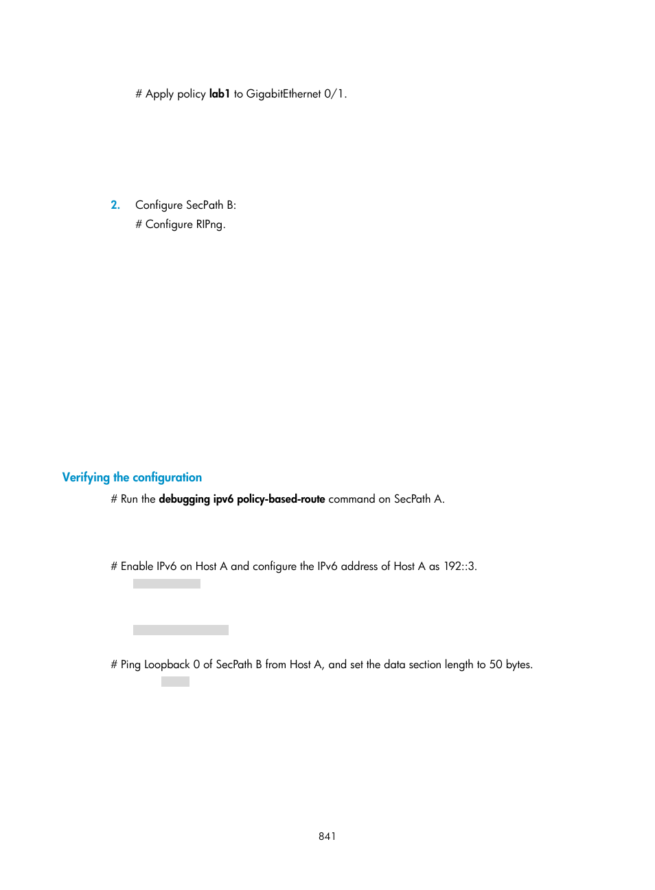 Verifying the configuration | H3C Technologies H3C SecPath F1000-E User Manual | Page 866 / 967