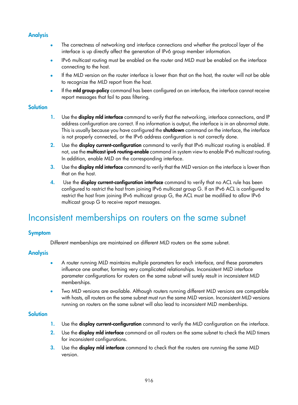 Analysis, Solution, Symptom | H3C Technologies H3C SecPath F1000-E User Manual | Page 941 / 967