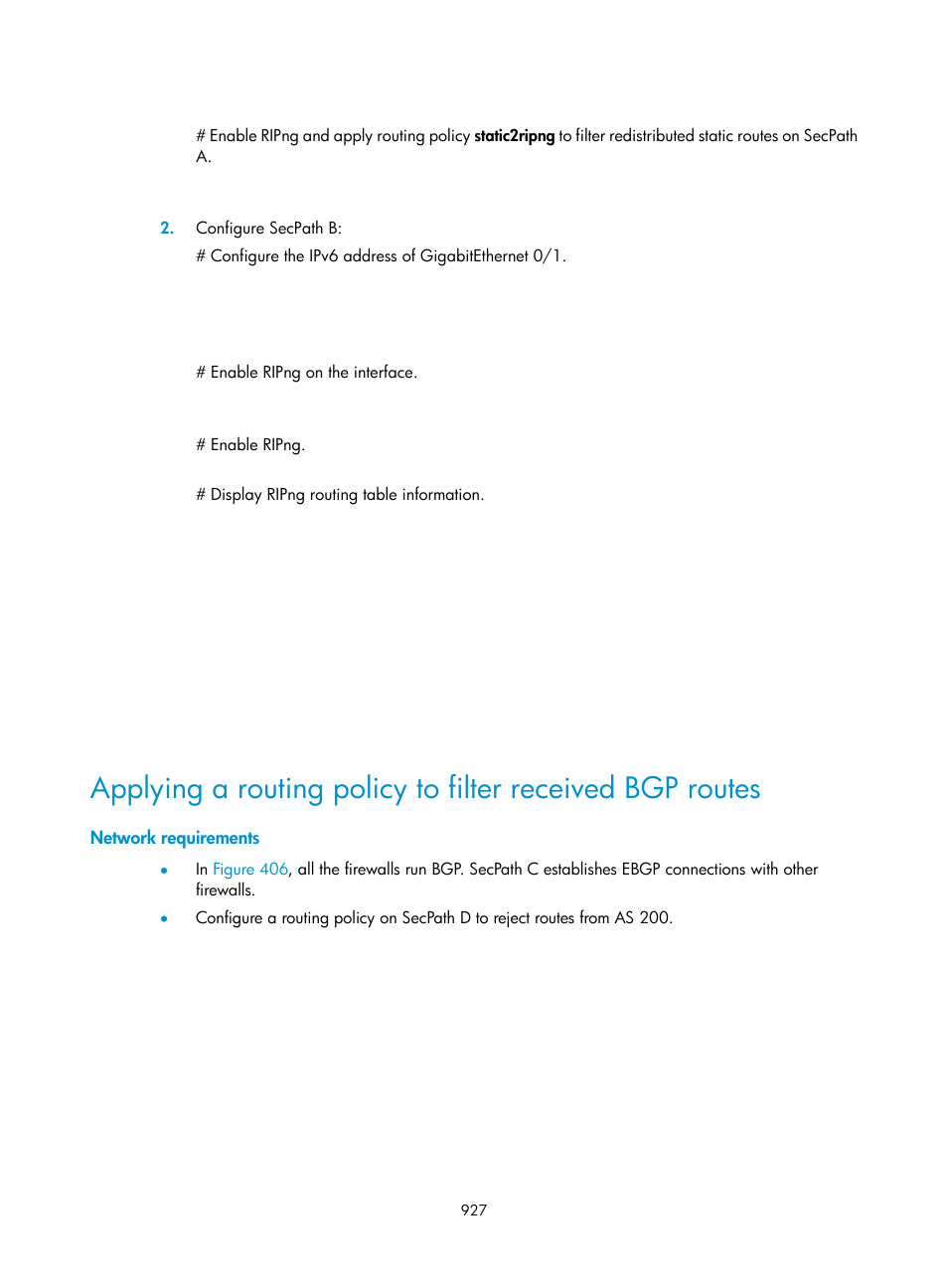 Network requirements | H3C Technologies H3C SecPath F1000-E User Manual | Page 952 / 967