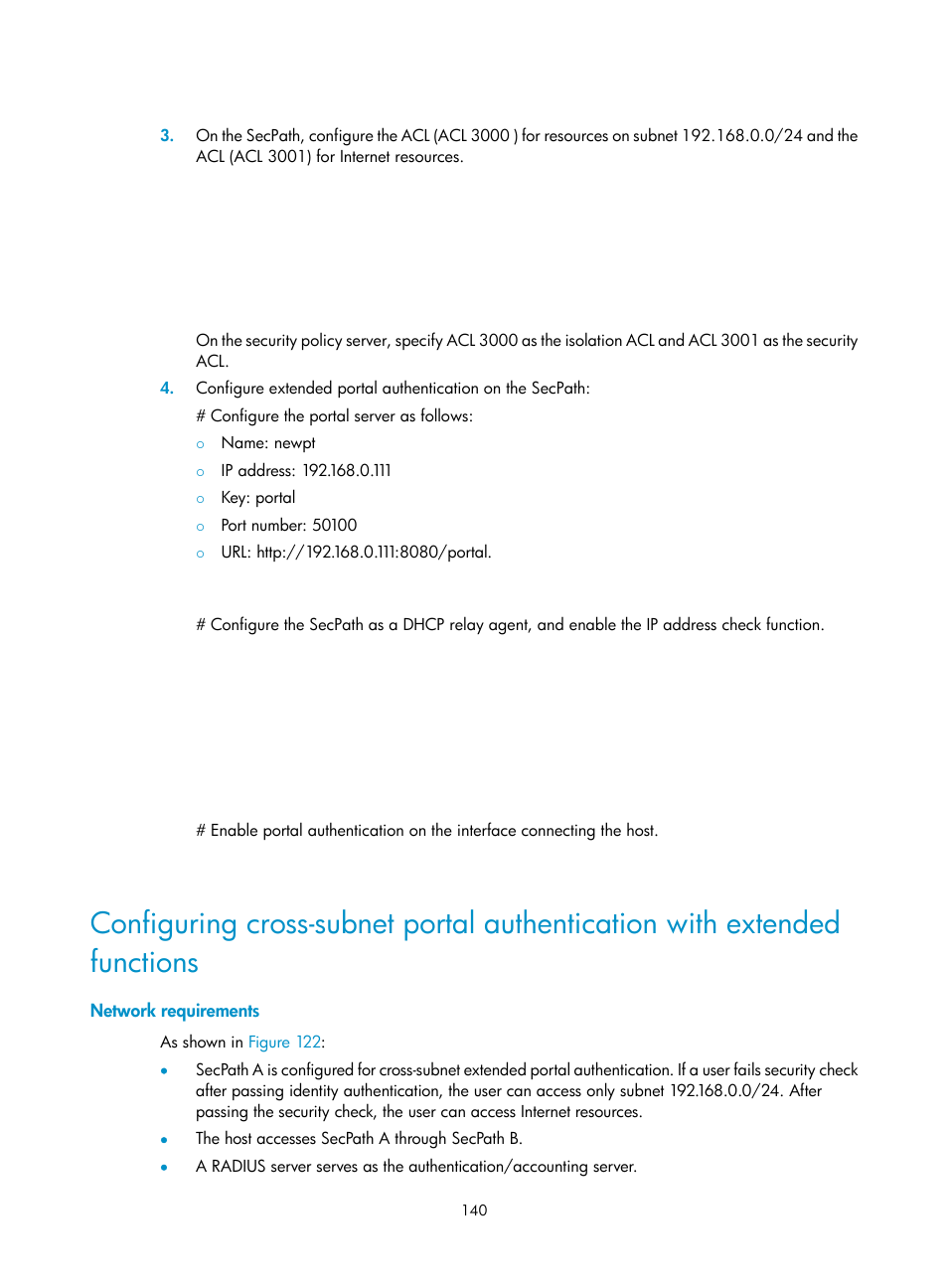 Network requirements | H3C Technologies H3C SecPath F1000-E User Manual | Page 150 / 273