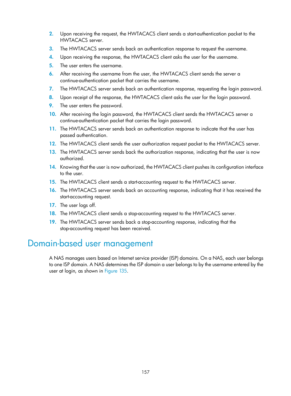 Domain-based user management | H3C Technologies H3C SecPath F1000-E User Manual | Page 167 / 273