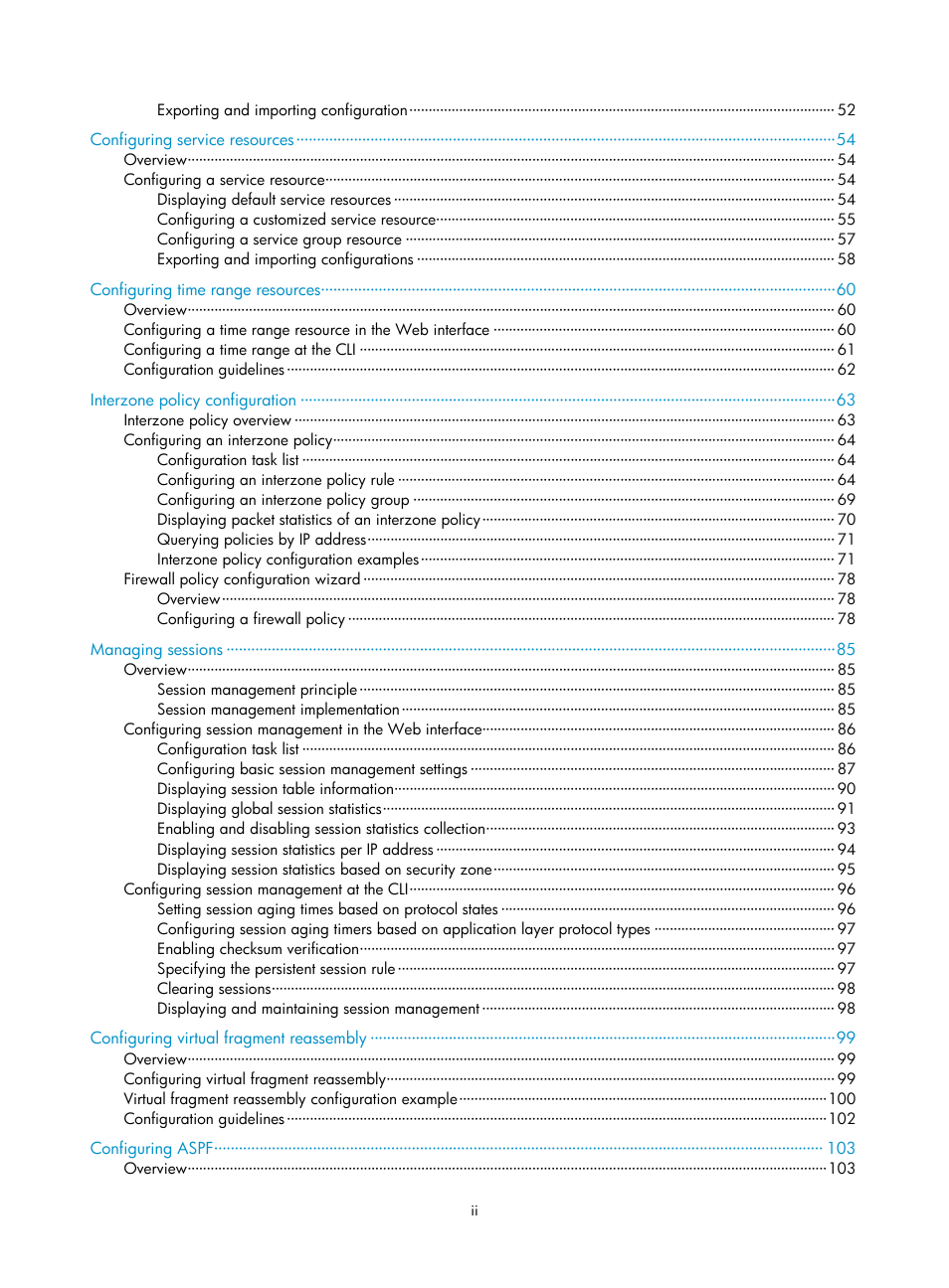 H3C Technologies H3C SecPath F1000-E User Manual | Page 7 / 273