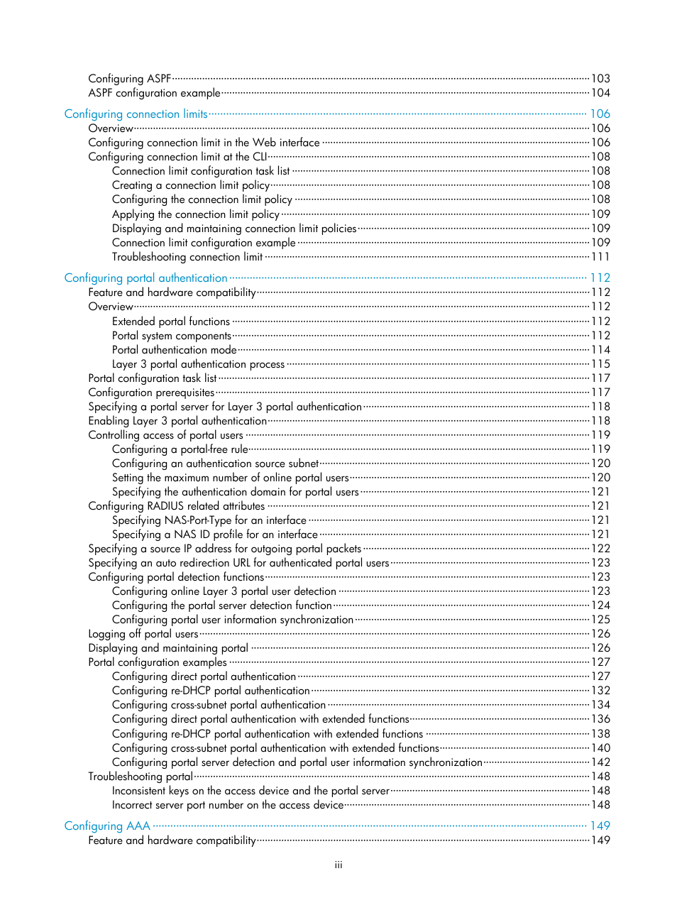 H3C Technologies H3C SecPath F1000-E User Manual | Page 8 / 273