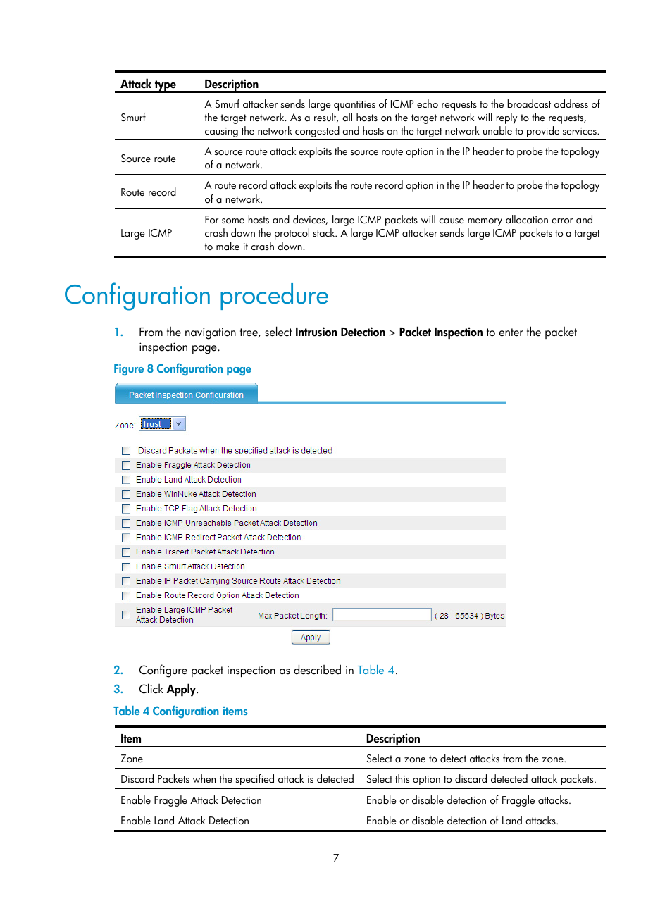 Configuration procedure | H3C Technologies H3C SecPath F1000-E User Manual | Page 15 / 99