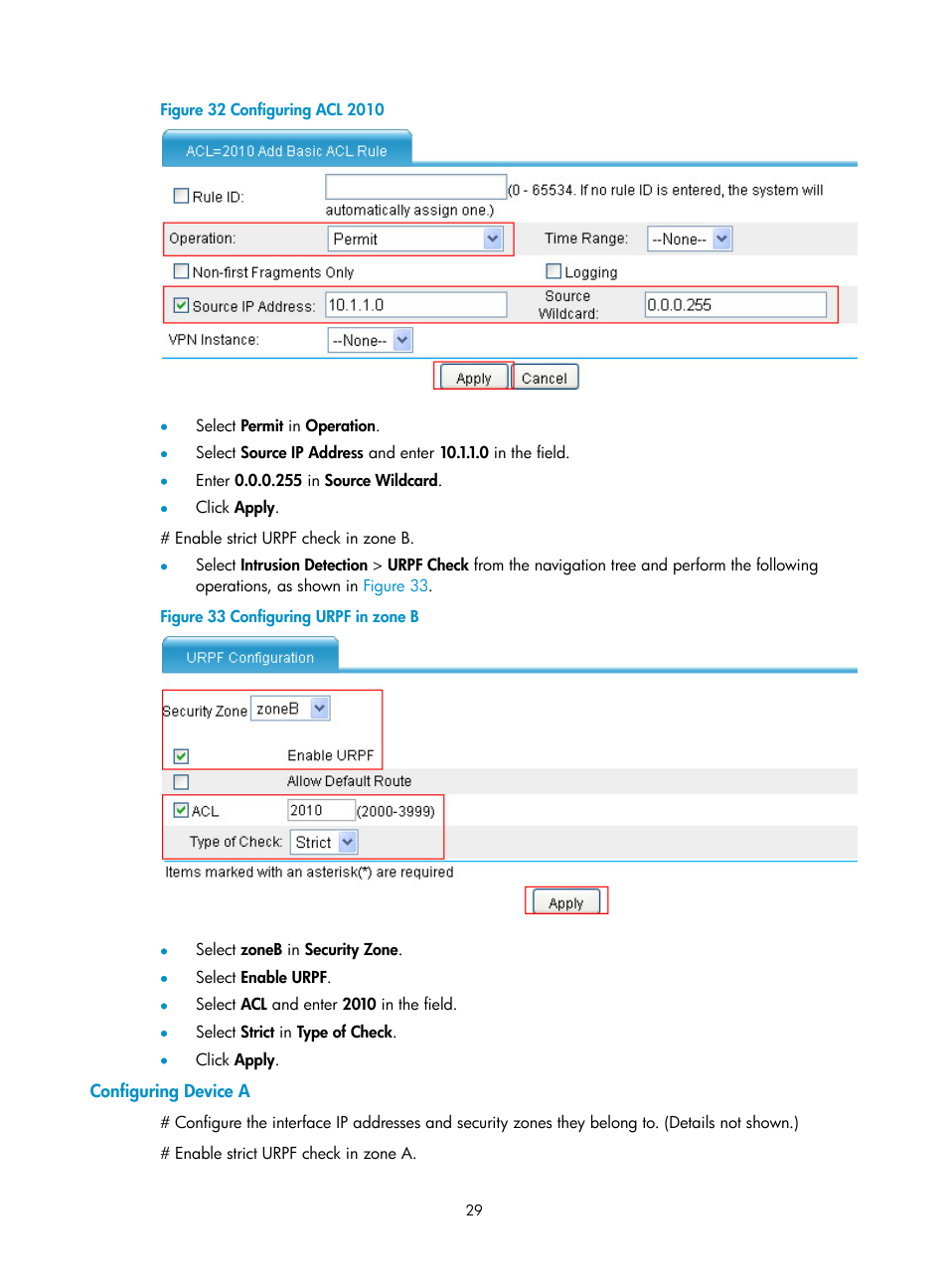 Configuring device a, N in, Figure 32 | H3C Technologies H3C SecPath F1000-E User Manual | Page 37 / 99