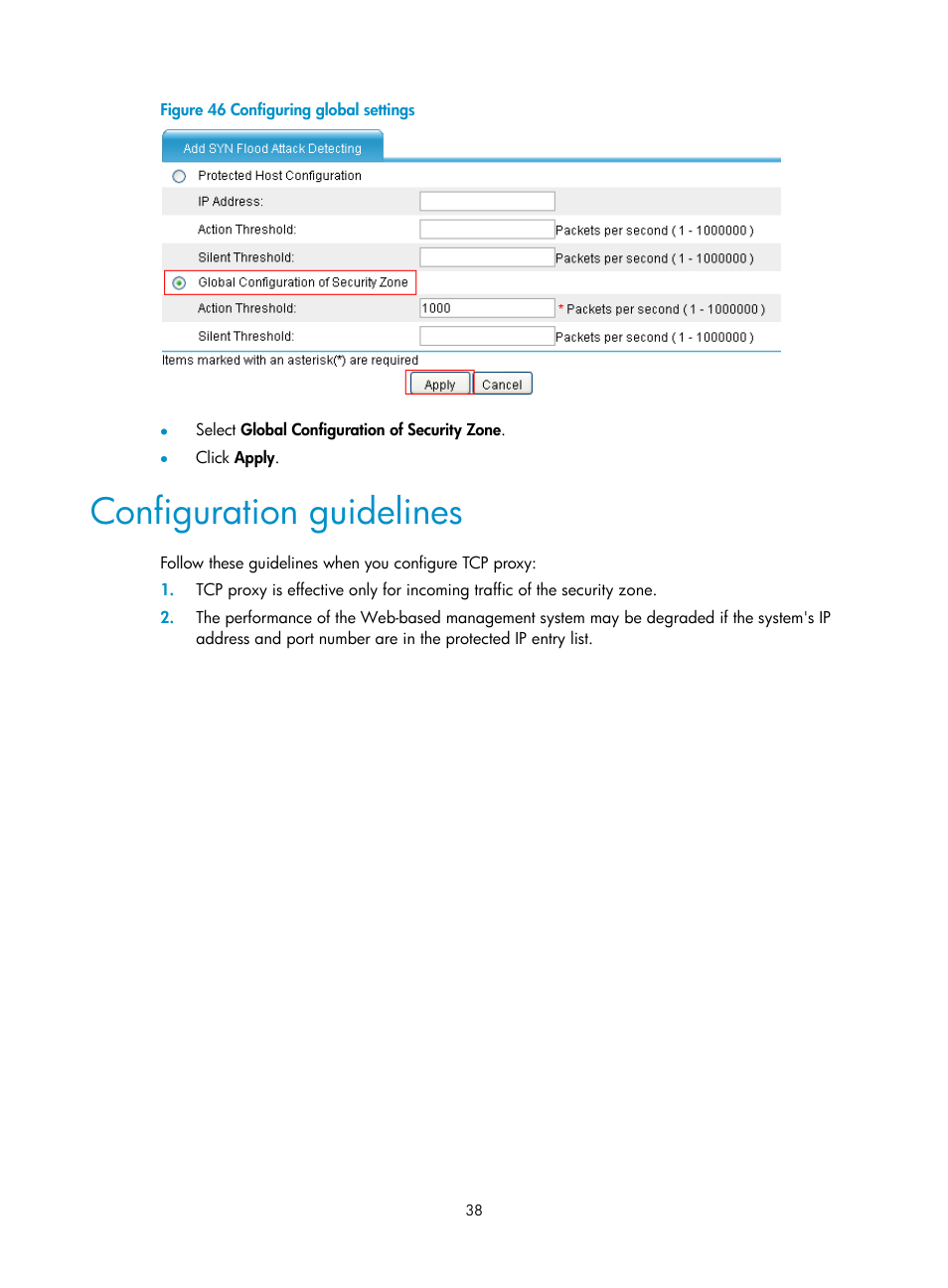 Configuration guidelines, Figure 46 | H3C Technologies H3C SecPath F1000-E User Manual | Page 46 / 99