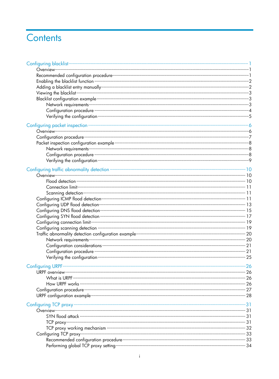 H3C Technologies H3C SecPath F1000-E User Manual | Page 6 / 99