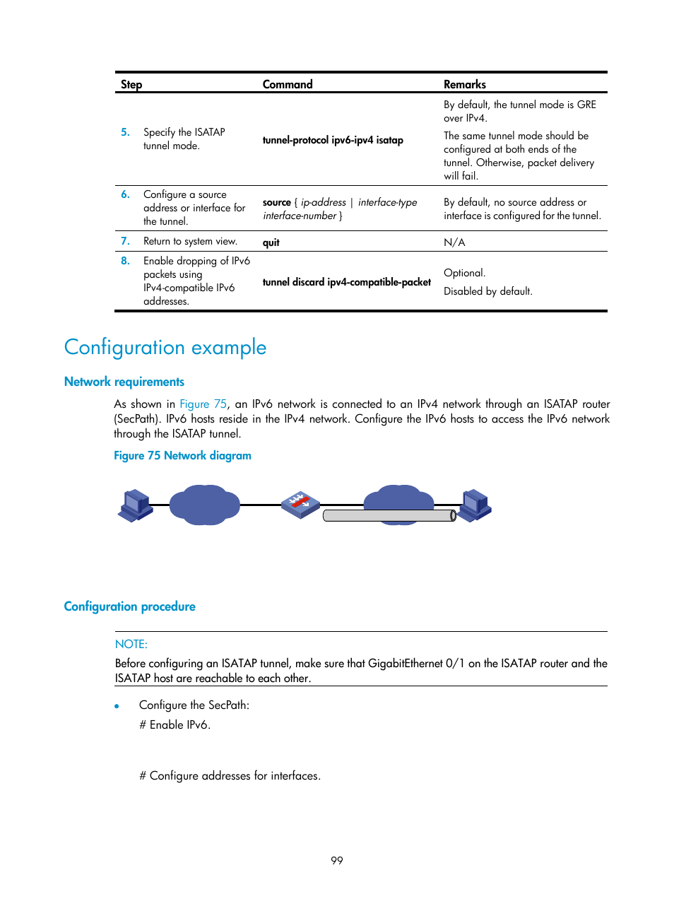 Configuration example, Network requirements, Configuration procedure | H3C Technologies H3C SecPath F1000-E User Manual | Page 111 / 490