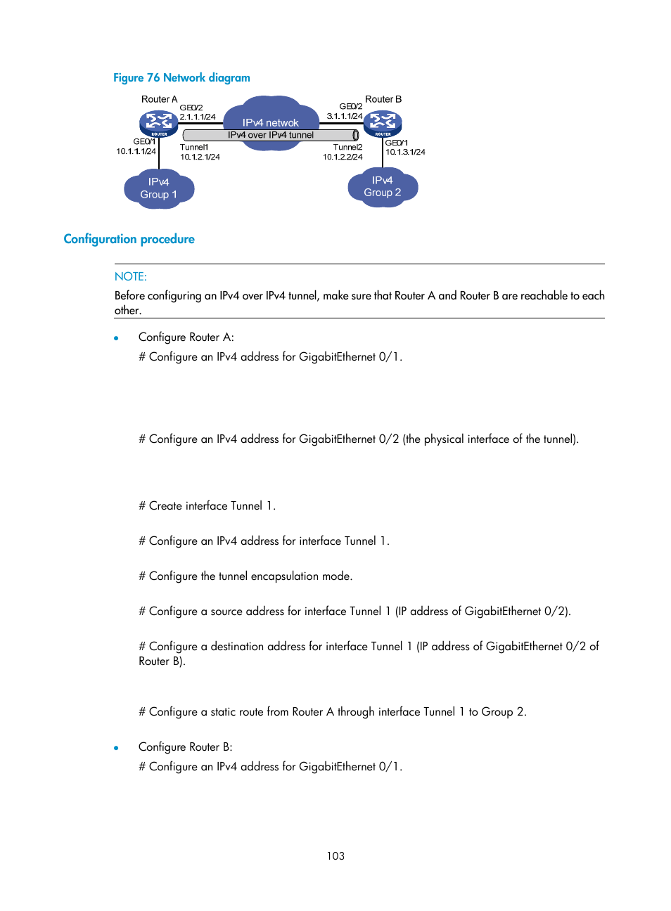 Configuration procedure | H3C Technologies H3C SecPath F1000-E User Manual | Page 115 / 490