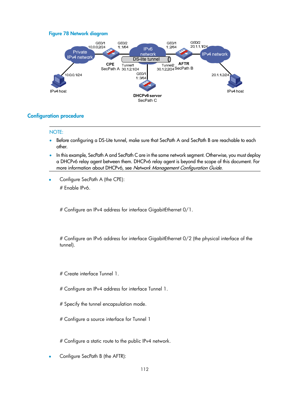 Configuration procedure | H3C Technologies H3C SecPath F1000-E User Manual | Page 124 / 490