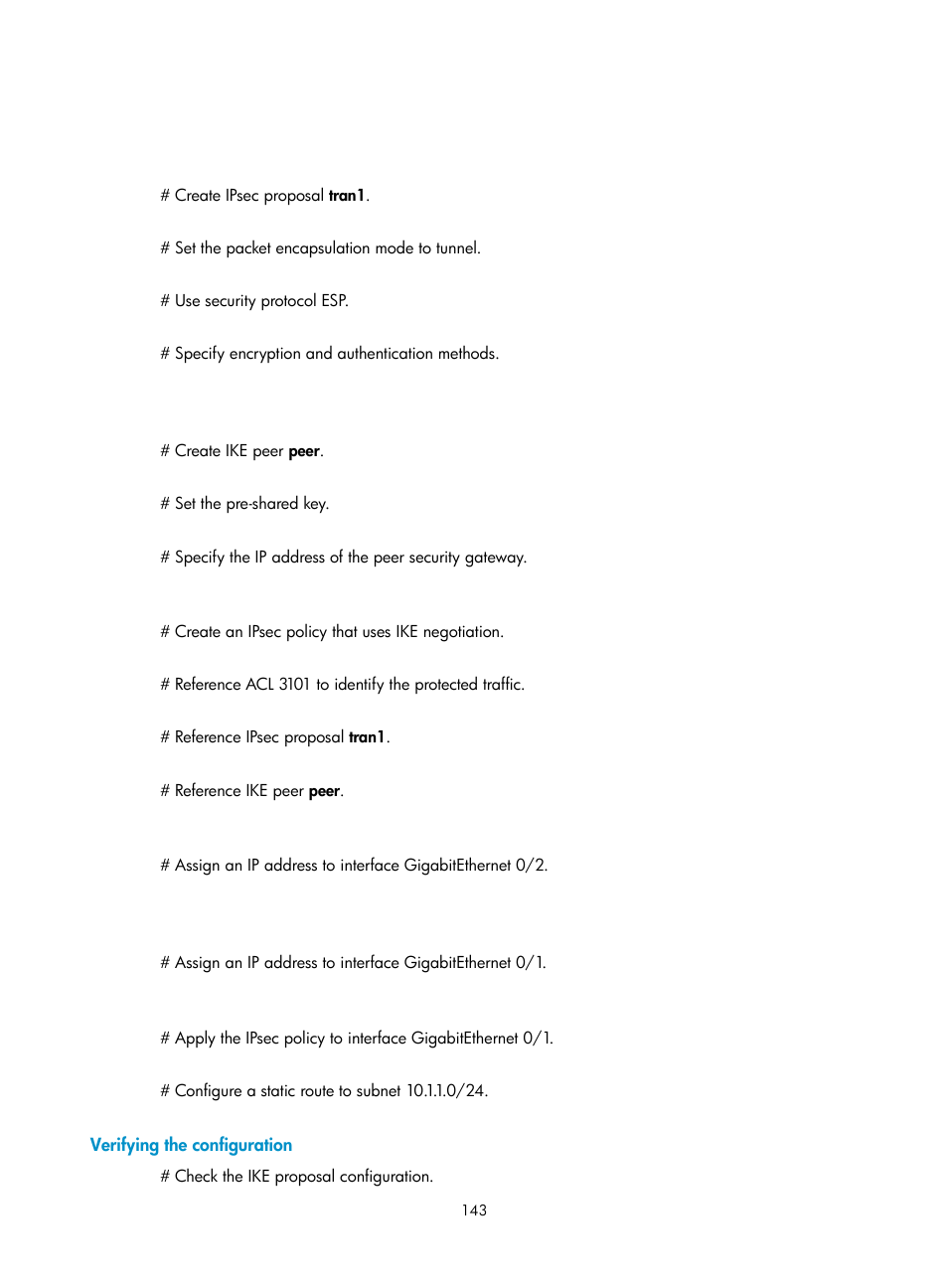 Verifying the configuration | H3C Technologies H3C SecPath F1000-E User Manual | Page 155 / 490