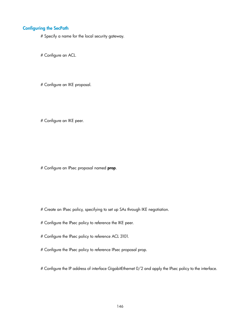 Configuring the secpath | H3C Technologies H3C SecPath F1000-E User Manual | Page 158 / 490