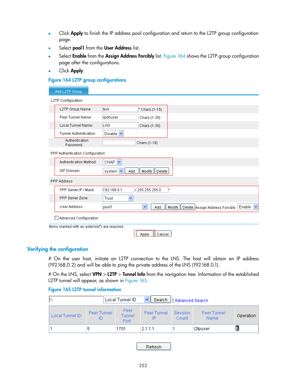 Verifying the configuration | H3C Technologies H3C SecPath F1000-E User Manual | Page 264 / 490