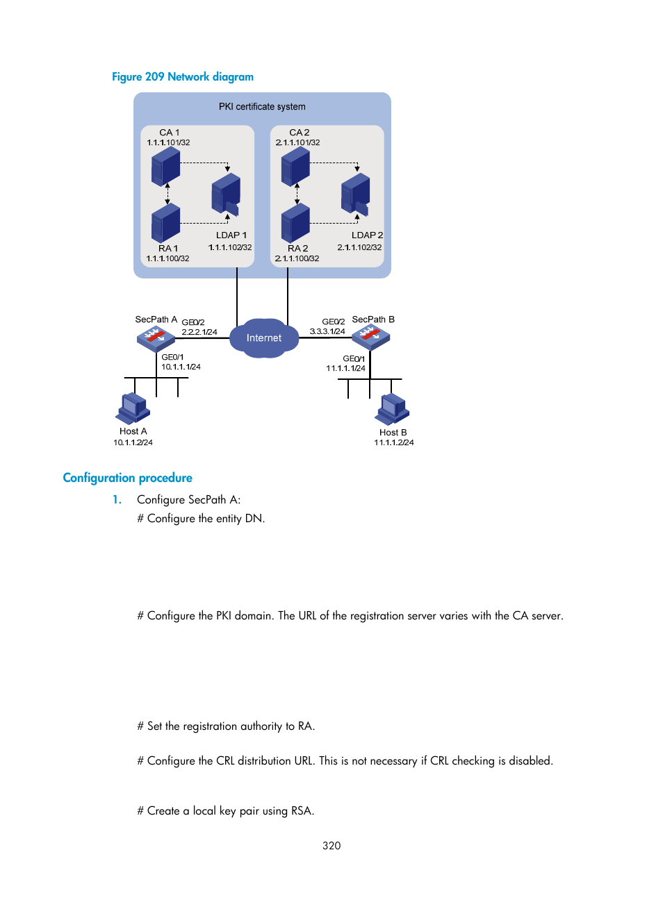 Configuration procedure | H3C Technologies H3C SecPath F1000-E User Manual | Page 332 / 490