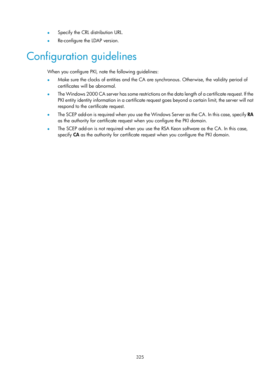 Configuration guidelines | H3C Technologies H3C SecPath F1000-E User Manual | Page 337 / 490