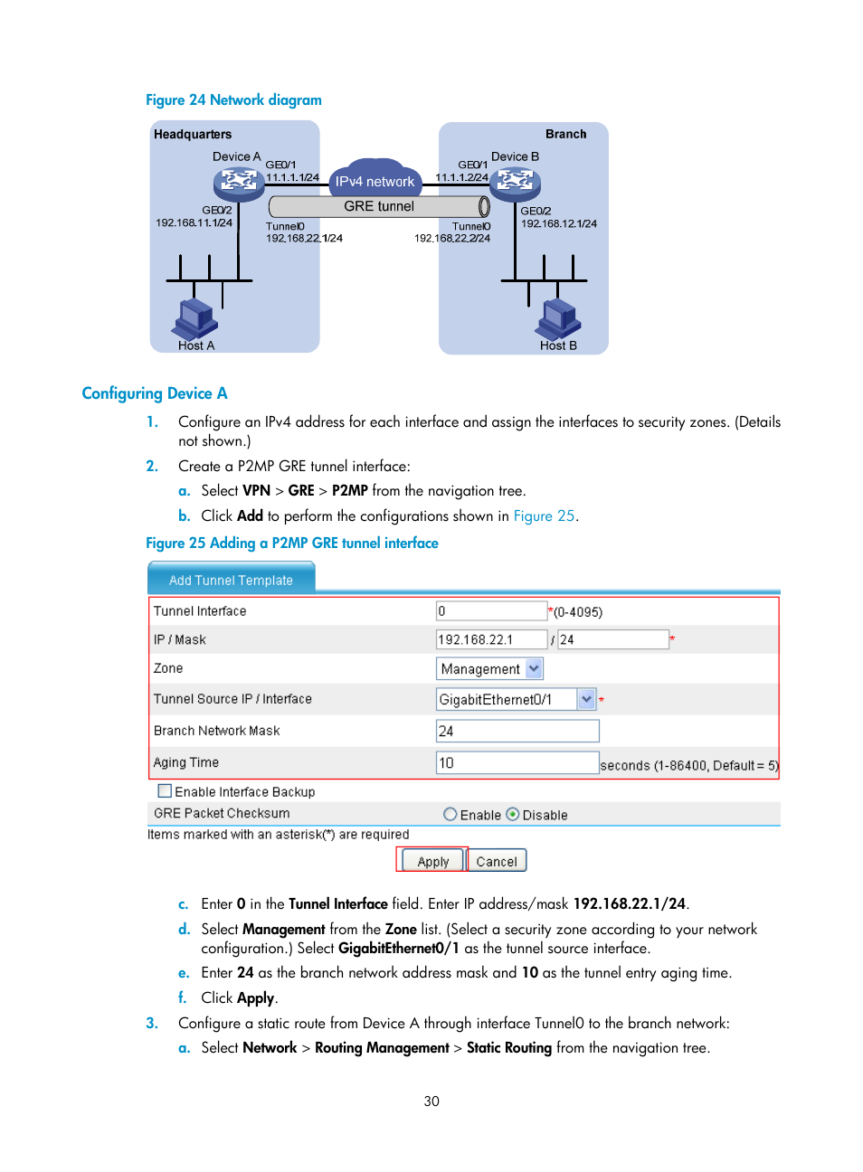 Configuring device a | H3C Technologies H3C SecPath F1000-E User Manual | Page 42 / 490