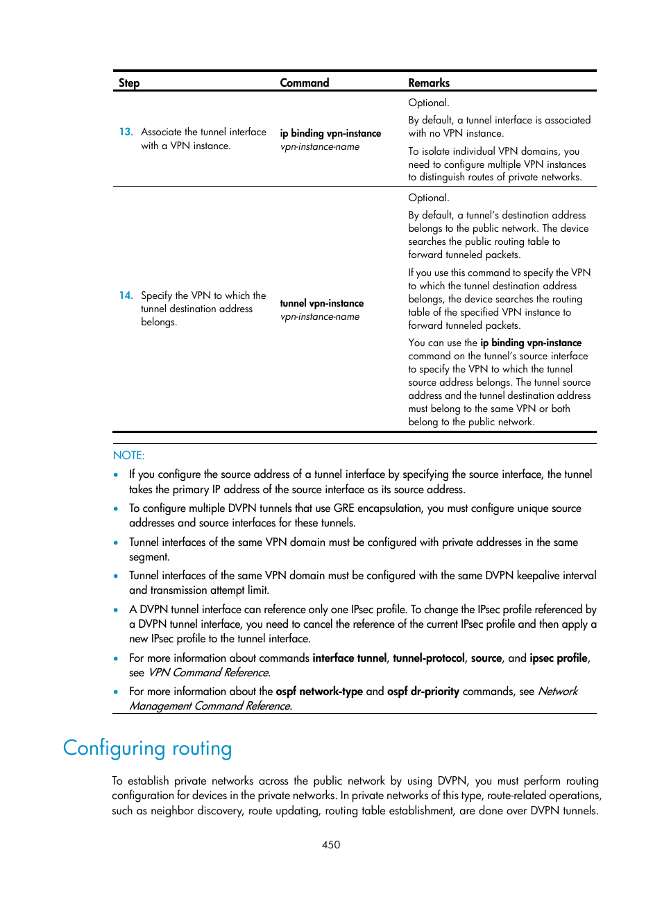 Configuring routing | H3C Technologies H3C SecPath F1000-E User Manual | Page 462 / 490