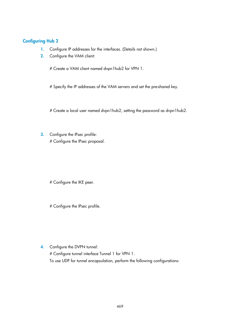 Configuring hub 2 | H3C Technologies H3C SecPath F1000-E User Manual | Page 481 / 490