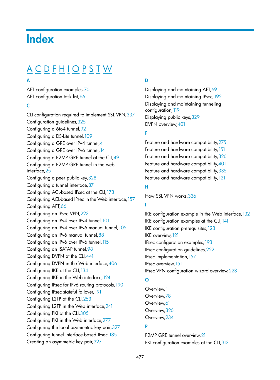 Index | H3C Technologies H3C SecPath F1000-E User Manual | Page 489 / 490