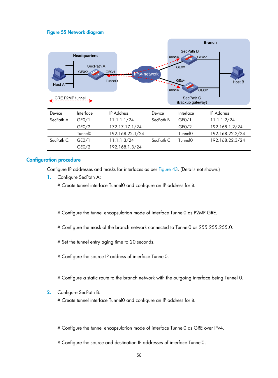 Configuration procedure | H3C Technologies H3C SecPath F1000-E User Manual | Page 70 / 490