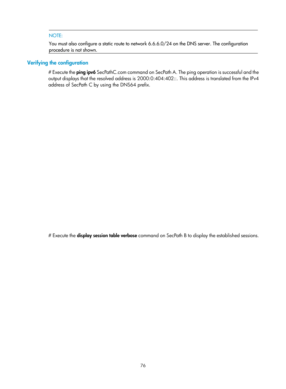 Verifying the configuration | H3C Technologies H3C SecPath F1000-E User Manual | Page 88 / 490