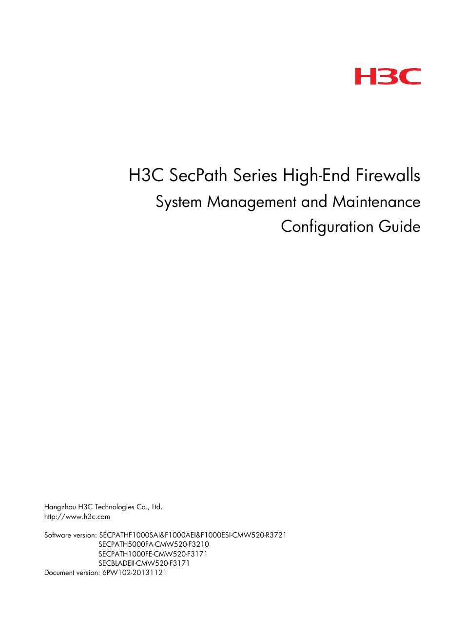 H3C Technologies H3C SecPath F1000-E User Manual | 234 pages