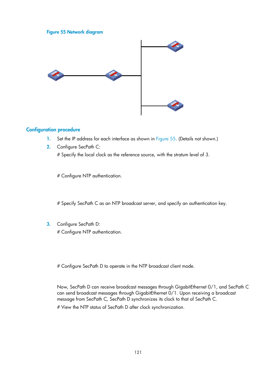 Configuration procedure | H3C Technologies H3C SecPath F1000-E User Manual | Page 132 / 234