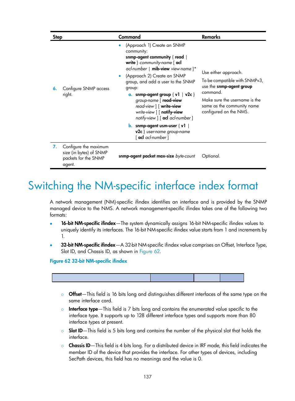 Switching the nm-specific interface index format | H3C Technologies H3C SecPath F1000-E User Manual | Page 148 / 234