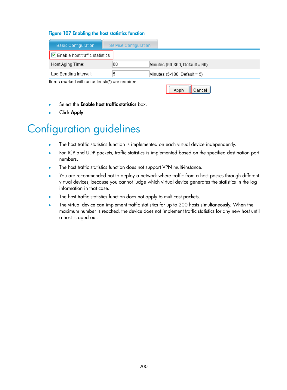 Configuration guidelines | H3C Technologies H3C SecPath F1000-E User Manual | Page 211 / 234