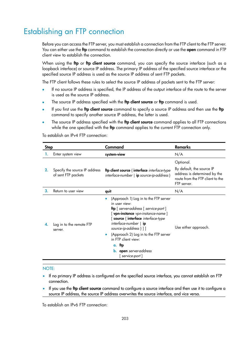 Establishing an ftp connection | H3C Technologies H3C SecPath F1000-E User Manual | Page 214 / 234