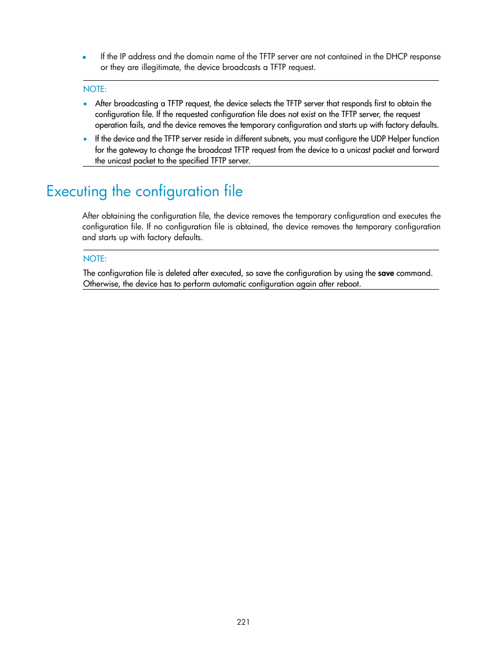 Executing the configuration file | H3C Technologies H3C SecPath F1000-E User Manual | Page 232 / 234
