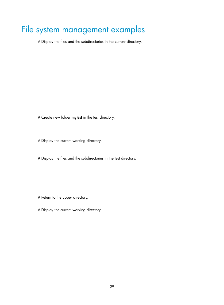File system management examples | H3C Technologies H3C SecPath F1000-E User Manual | Page 40 / 234