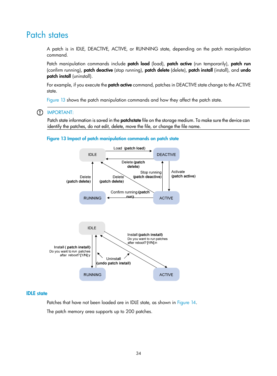 Patch states, Idle state | H3C Technologies H3C SecPath F1000-E User Manual | Page 45 / 234