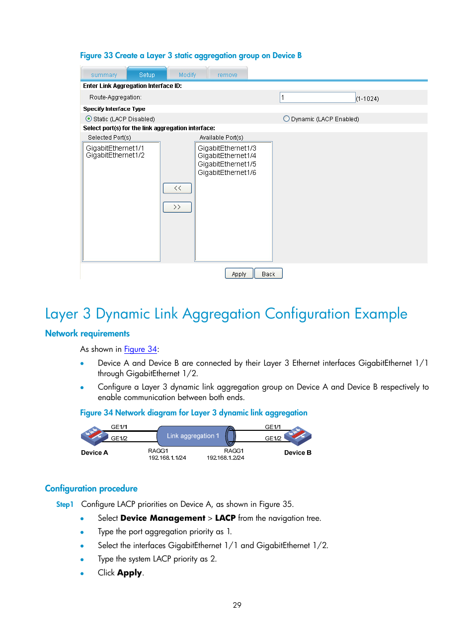 Network requirements, Configuration procedure | H3C Technologies H3C SecPath F1000-E User Manual | Page 119 / 938