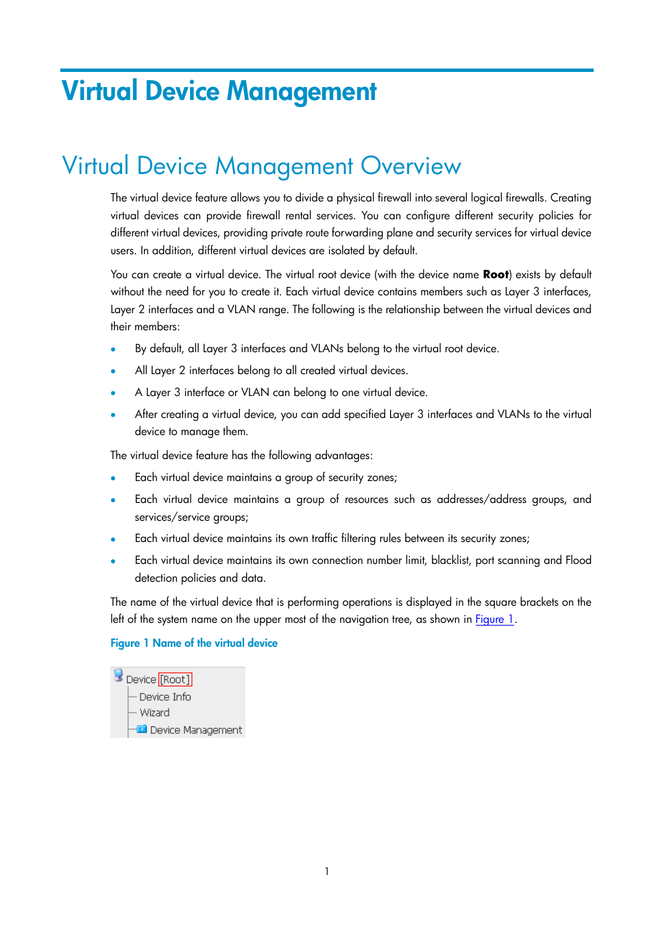Virtual device management, Virtual device management overview | H3C Technologies H3C SecPath F1000-E User Manual | Page 135 / 938