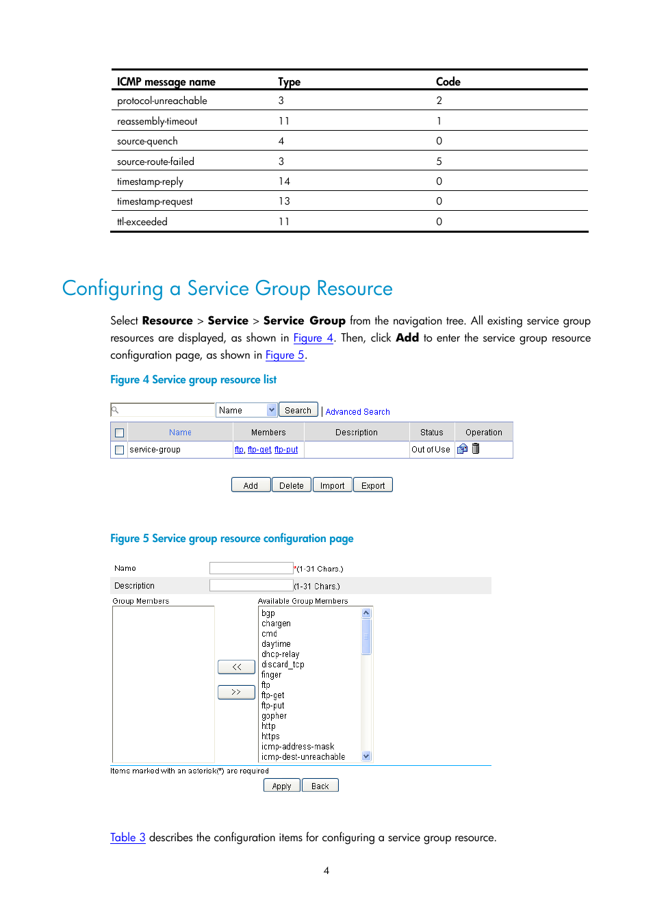 Configuring a service group resource | H3C Technologies H3C SecPath F1000-E User Manual | Page 179 / 938