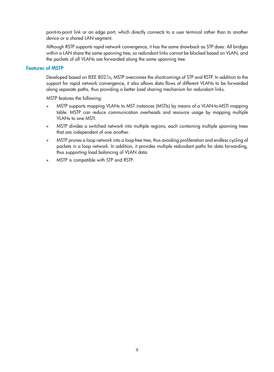 Features of mstp | H3C Technologies H3C SecPath F1000-E User Manual | Page 202 / 938