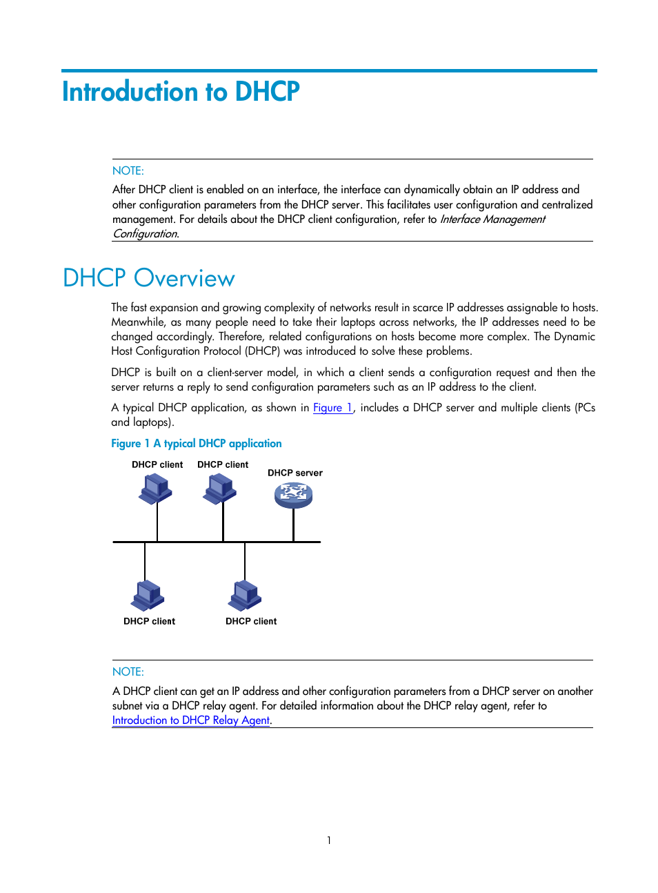 Introduction to dhcp, Dhcp overview | H3C Technologies H3C SecPath F1000-E User Manual | Page 228 / 938