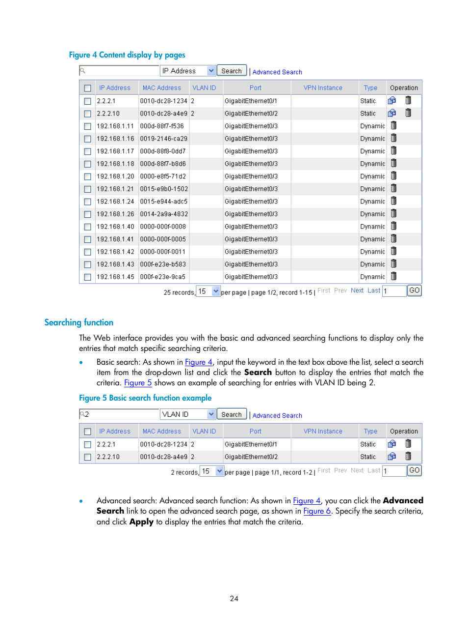 Searching function | H3C Technologies H3C SecPath F1000-E User Manual | Page 25 / 938