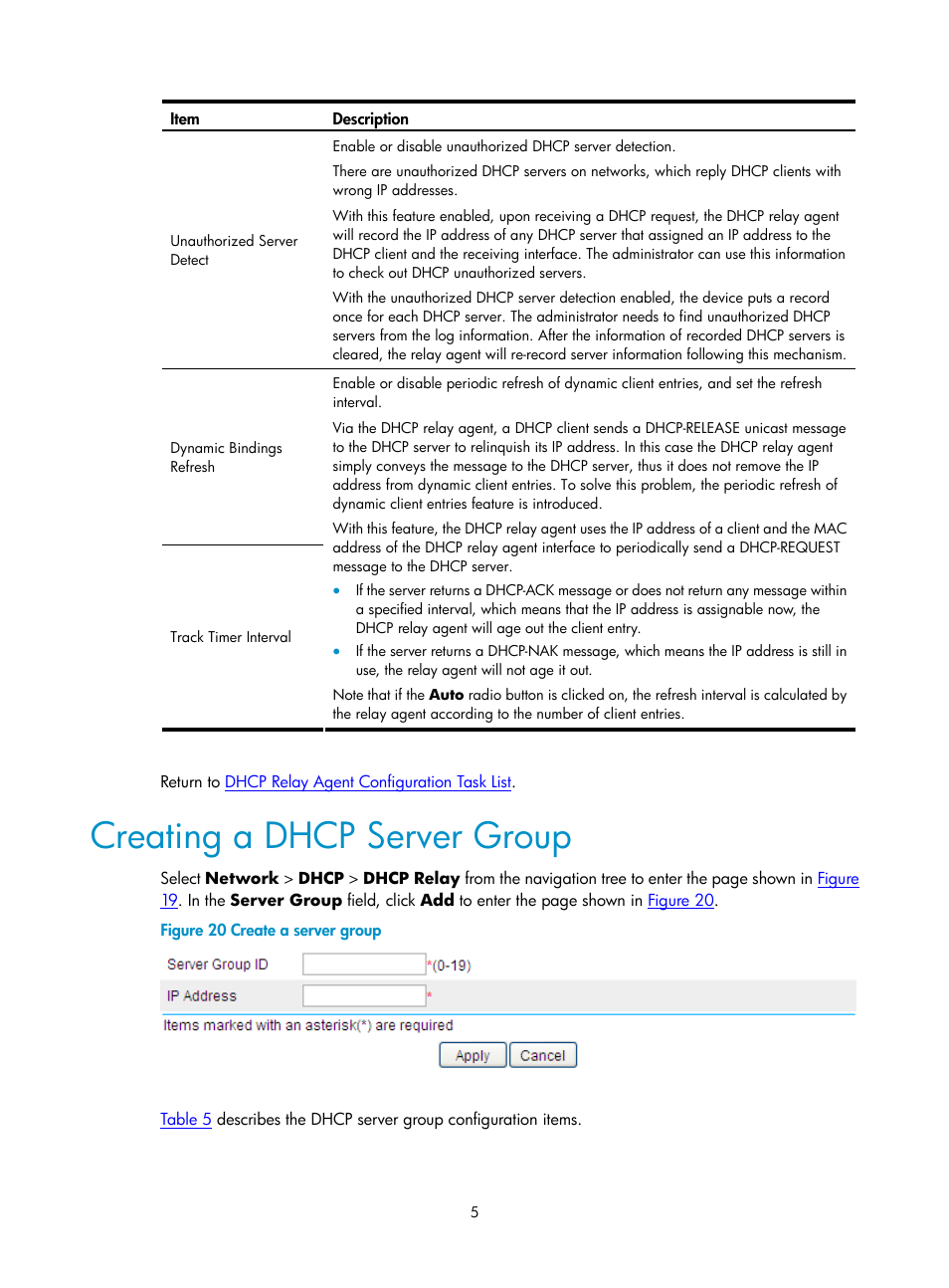 Creating a dhcp server group | H3C Technologies H3C SecPath F1000-E User Manual | Page 251 / 938