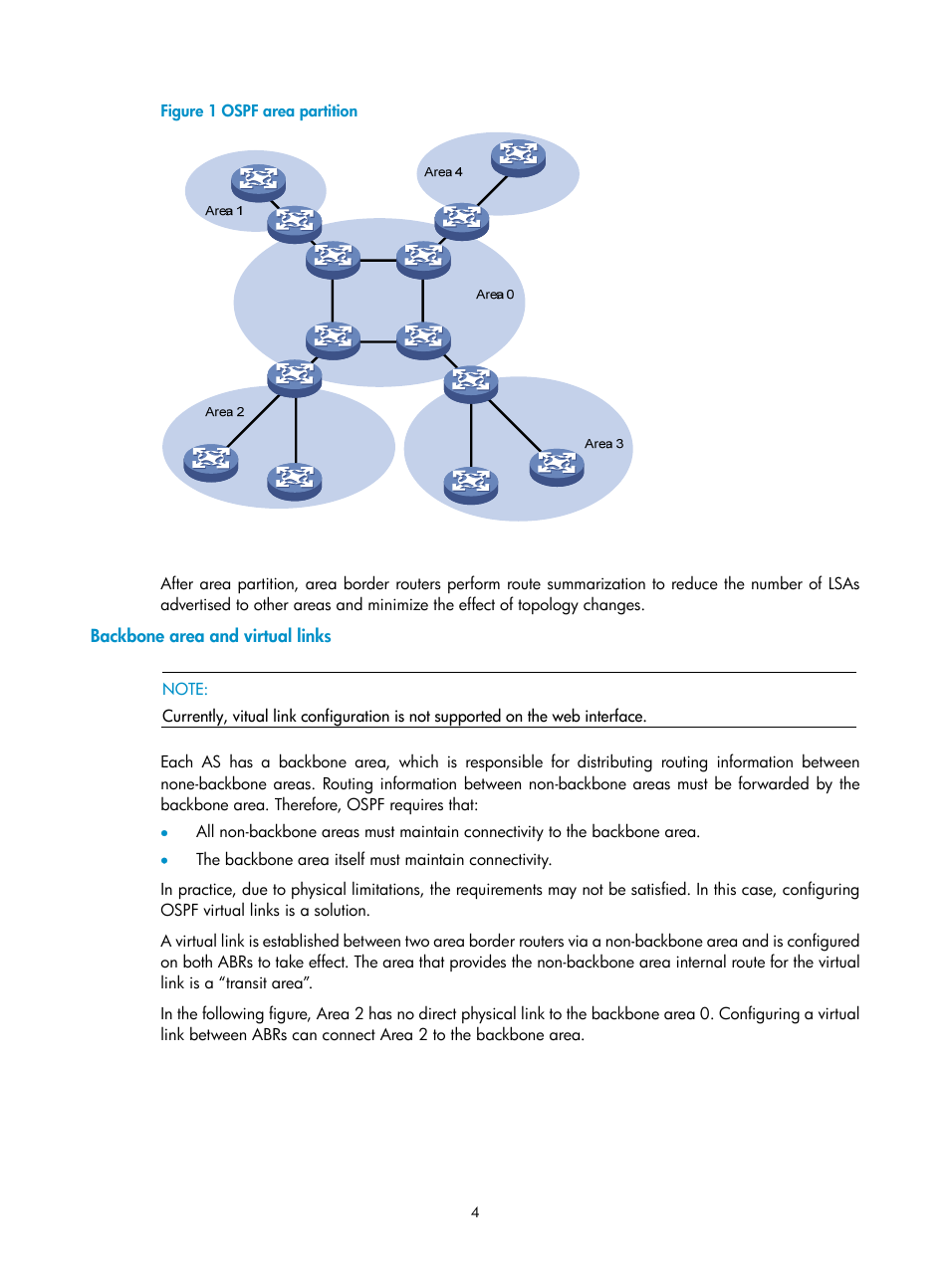 Backbone area and virtual links | H3C Technologies H3C SecPath F1000-E User Manual | Page 299 / 938