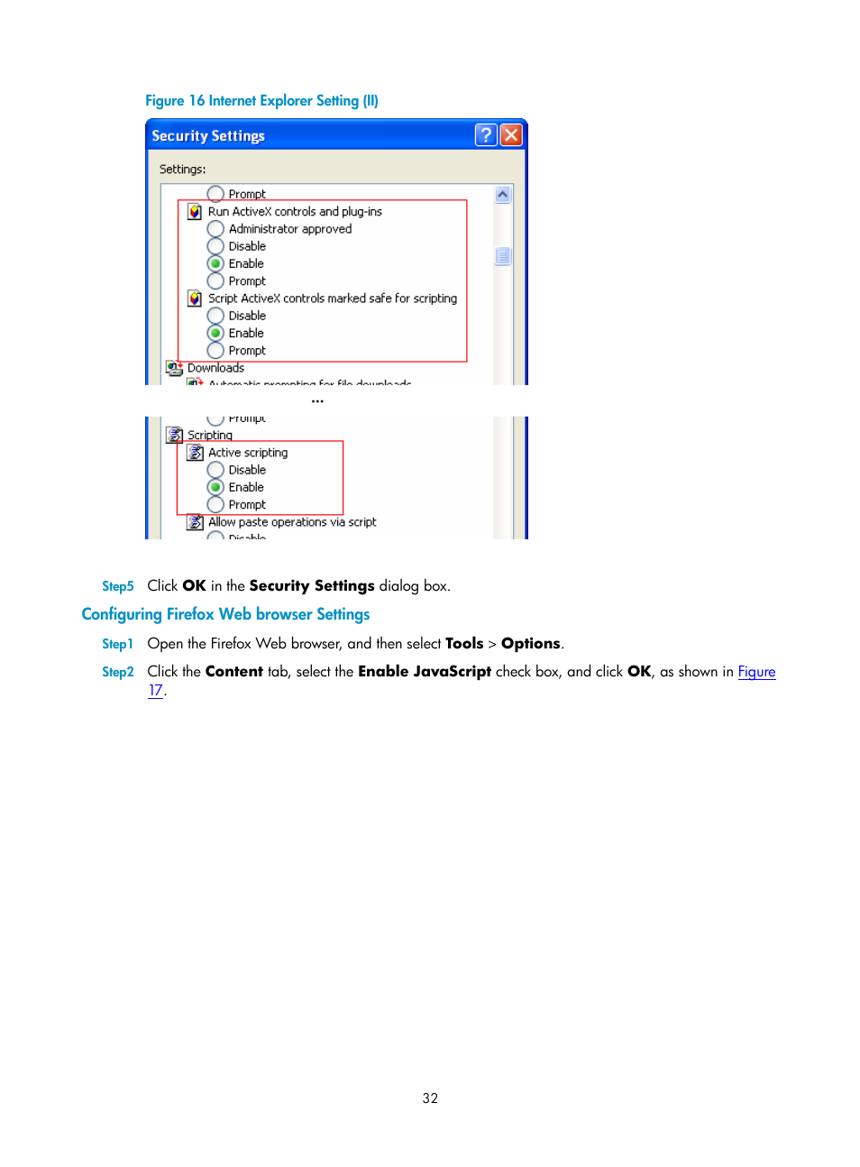 Configuring firefox web browser settings | H3C Technologies H3C SecPath F1000-E User Manual | Page 33 / 938