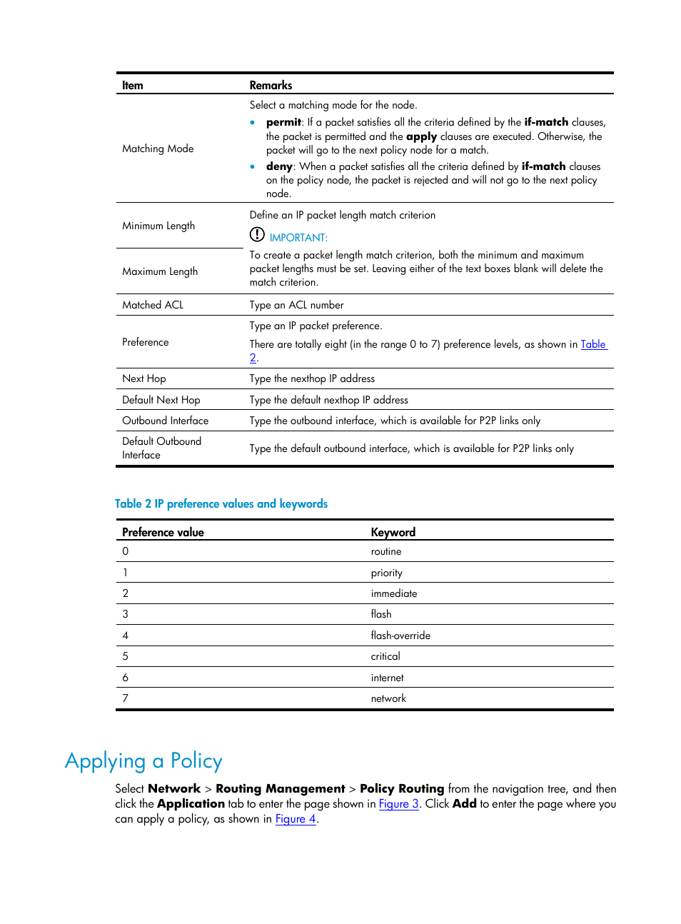 Applying a policy | H3C Technologies H3C SecPath F1000-E User Manual | Page 349 / 938