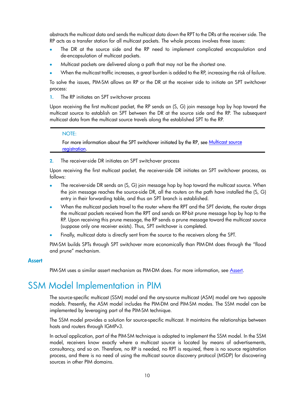 Assert, Ssm model implementation in pim | H3C Technologies H3C SecPath F1000-E User Manual | Page 378 / 938