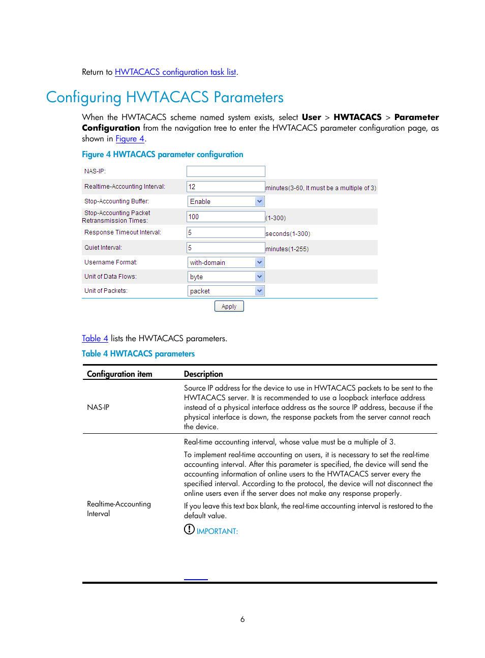 Configuring hwtacacs parameters | H3C Technologies H3C SecPath F1000-E User Manual | Page 435 / 938