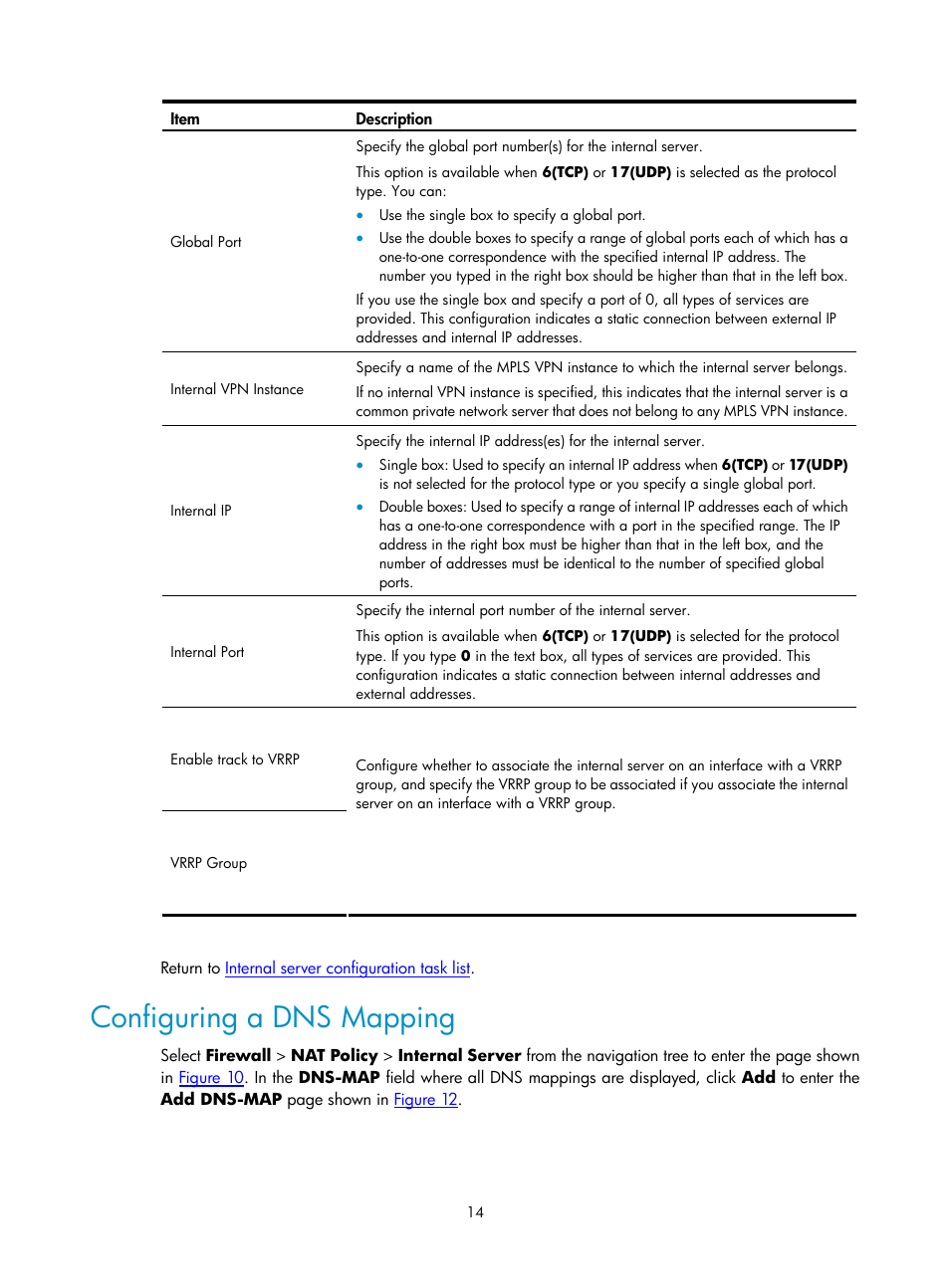 Configuring a dns mapping | H3C Technologies H3C SecPath F1000-E User Manual | Page 455 / 938